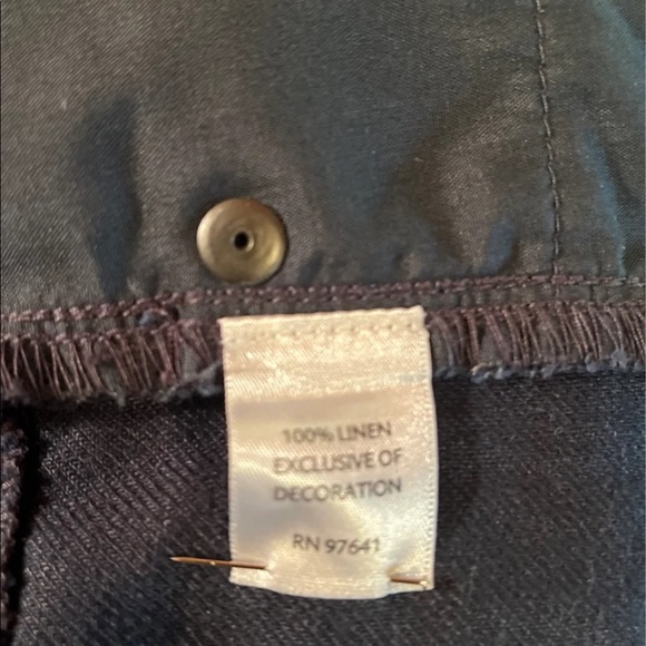 Navy linen pencil skirt - Picture 7 of 8